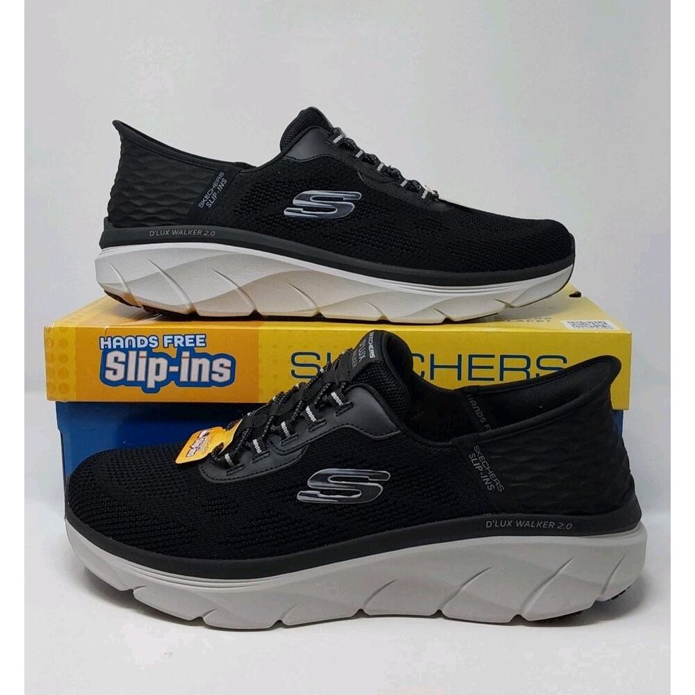 Skechers D’Lux Walker 2.0 Slip-Ins Black Mens Size 14 Air Cooled Memory Foam...